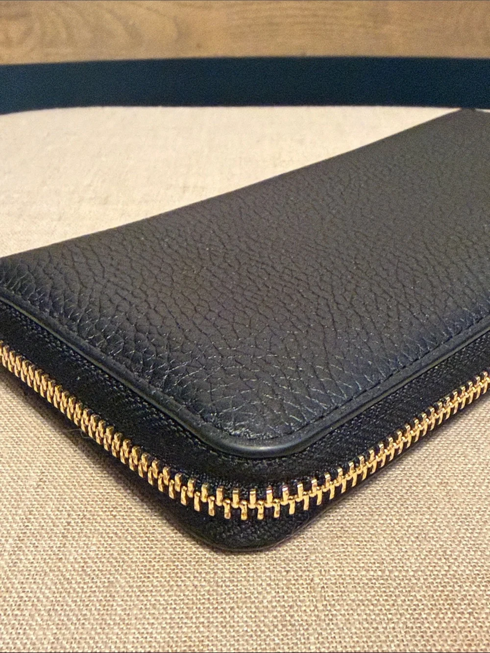Michael Kors Black Pebbled Leather Zip-Around Wallet